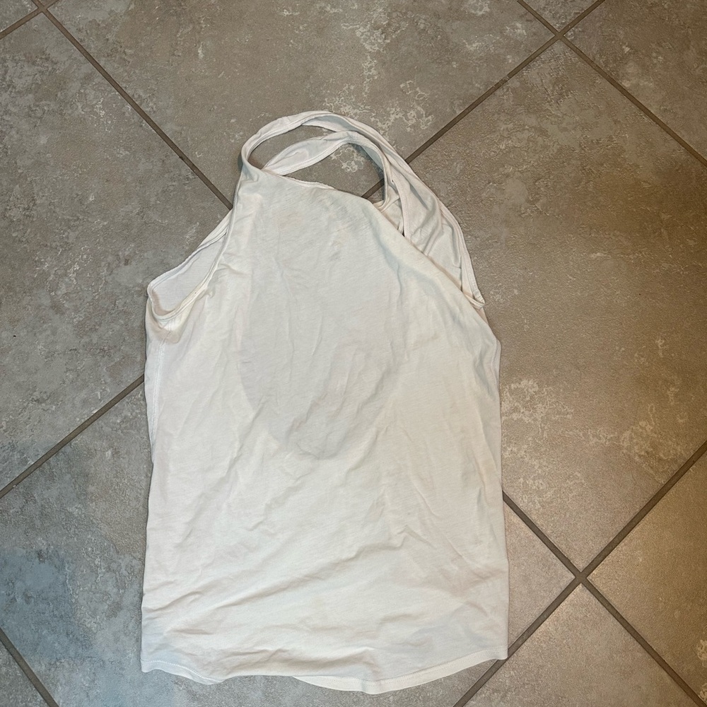 Lululemon Athletica White Asymmetrical Tank Top